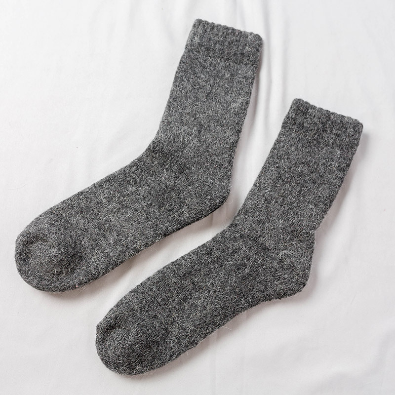 3 Pairs Plain Thick Wool Socks Plus Thick Velvet Thick Wool Socks Laid Aged Terry Socks Winter Socks